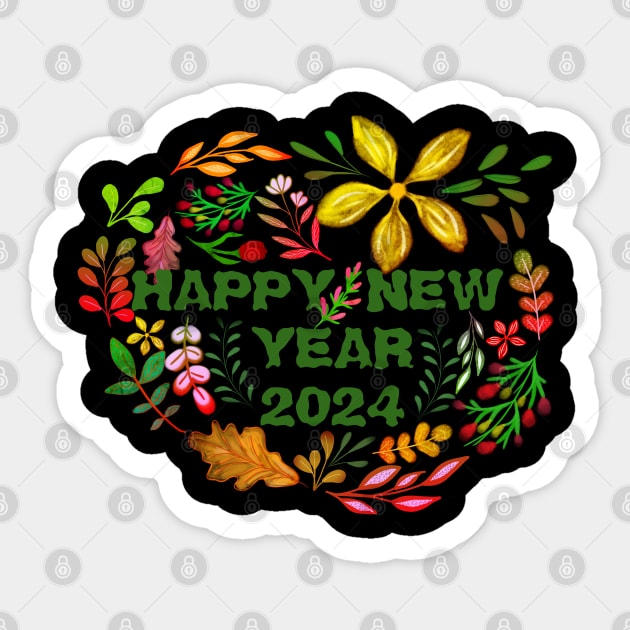 HAPPY NEW YEAR 2024 Sticker by FLOWER_OF_HEART